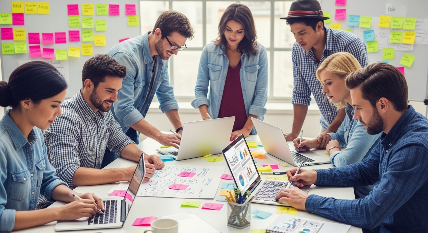 Datacog team collaborating on AI strategy